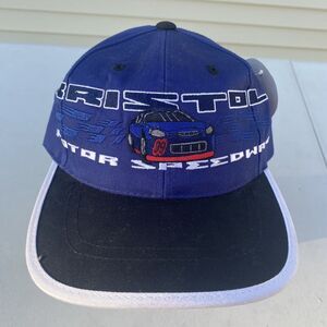 Vintage Bristol Motor Speedway Hat cap blue Snap Back Nwt